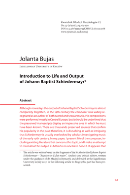 Introduction to Life and Output of Johann Baptist Schiedermayr1