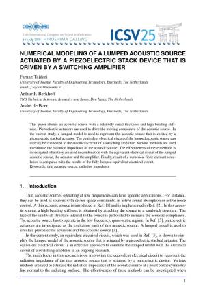 Numerical Modeling of a Lumped Acoustic Source Actuated by A