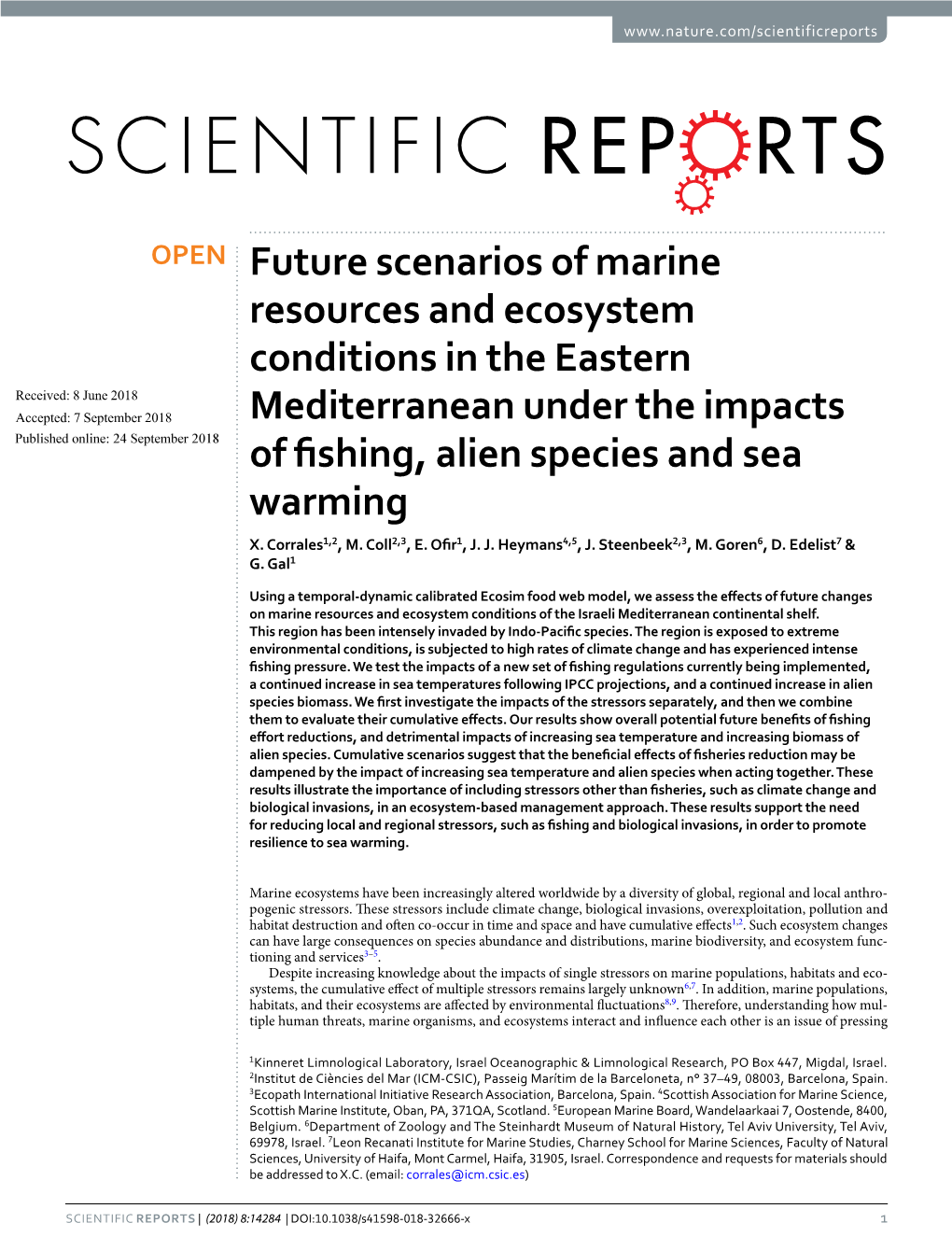 Future Scenarios of Marine Resources and Ecosystem Conditions in The