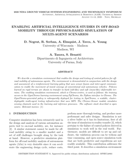 Enabling Artificial Intelligence Studies in Off-Road Mobility Through Physics-Based Simulation of Multi-Agent Scenarios