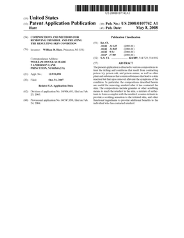 (12) Patent Application Publication (10) Pub. No.: US 2008/0107742 A1 Hare (43) Pub