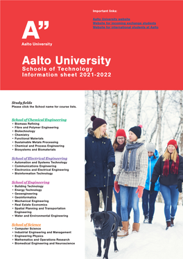 Aalto University Website Website for Incoming Exchange Students Website for International Students at Aalto