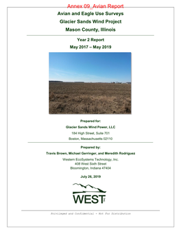 Avian and Eagle Use Surveys Glacier Sands Wind Project Mason County, Illinois
