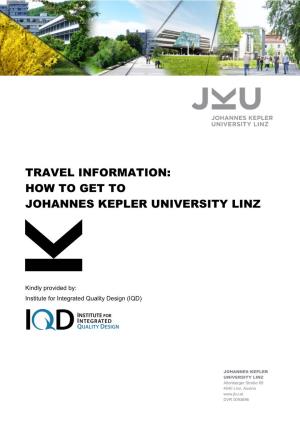 Travel Information: How to Get to Johannes Kepler University Linz
