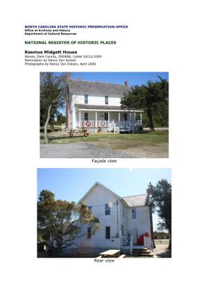 Rasmus Midgett House Waves, Dare County, DR0606, Listed 10/21/2009 Nomination by Nancy Van Dolsen Photographs by Nancy Van Dolsen, April 2008