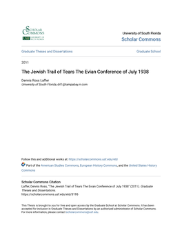 The Jewish Trail of Tears the Evian Conference of July 1938