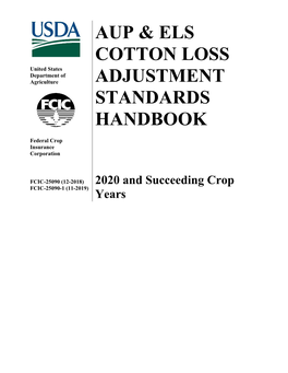2020 AUP & ELS Cotton Loss Adjustment Standards Handbook