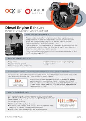 Diesel Engine Exhaust Burden of Occupational Cancer Fact Sheet