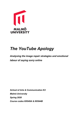 The Youtube Apology