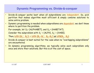 Dynamic Programming Vs. Divide-&-Conquer