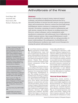 Arthrofibrosis of the Knee