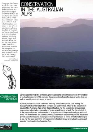Conservation and the Australian Alps Factsheet