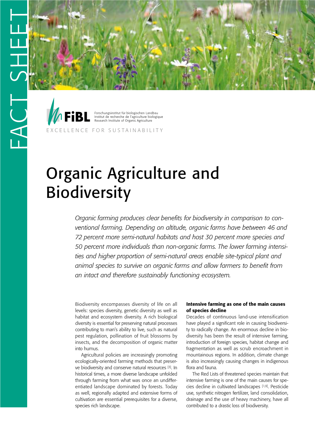 Organic Agriculture and Biodiversity