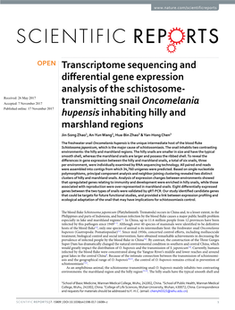 Transcriptome Sequencing and Differential Gene Expression