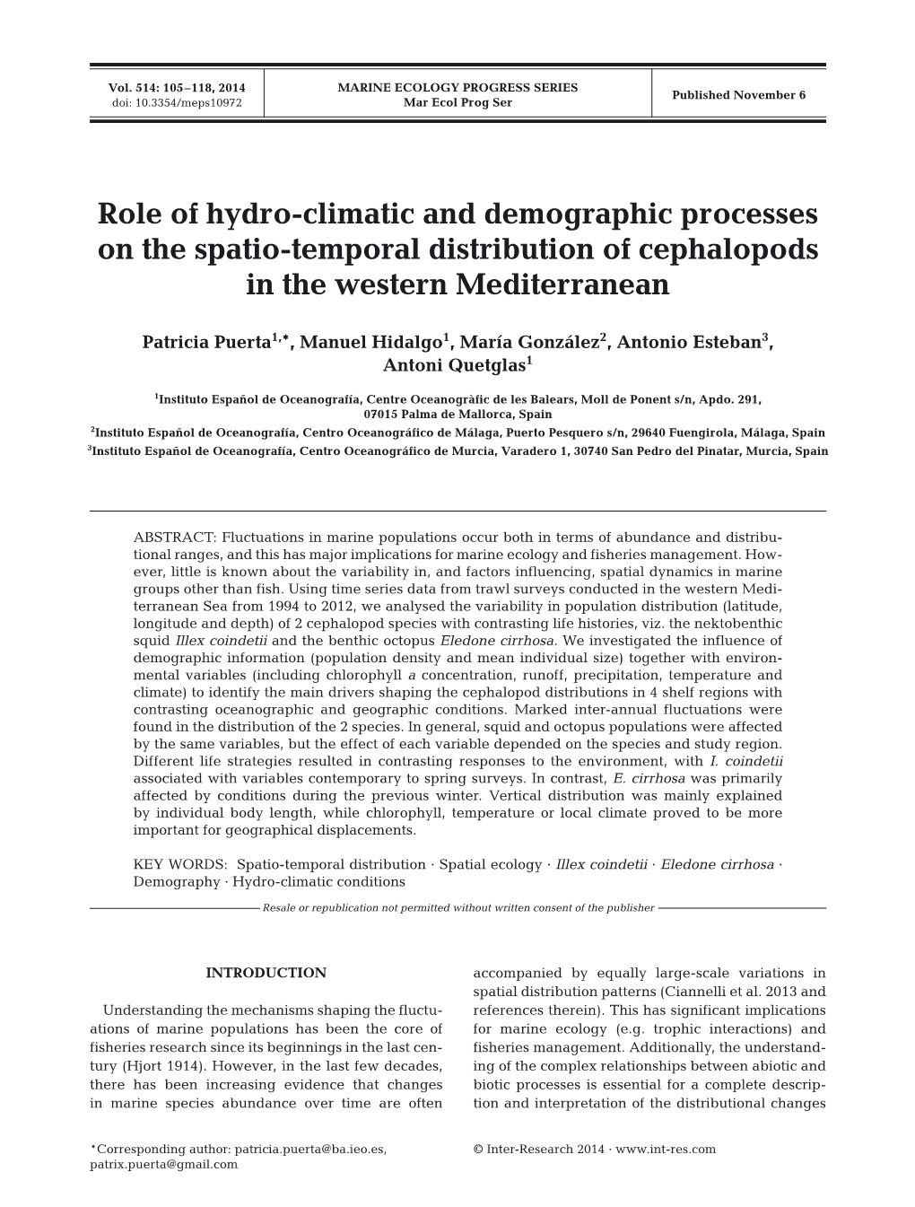 Marine Ecology Progress Series 514:105