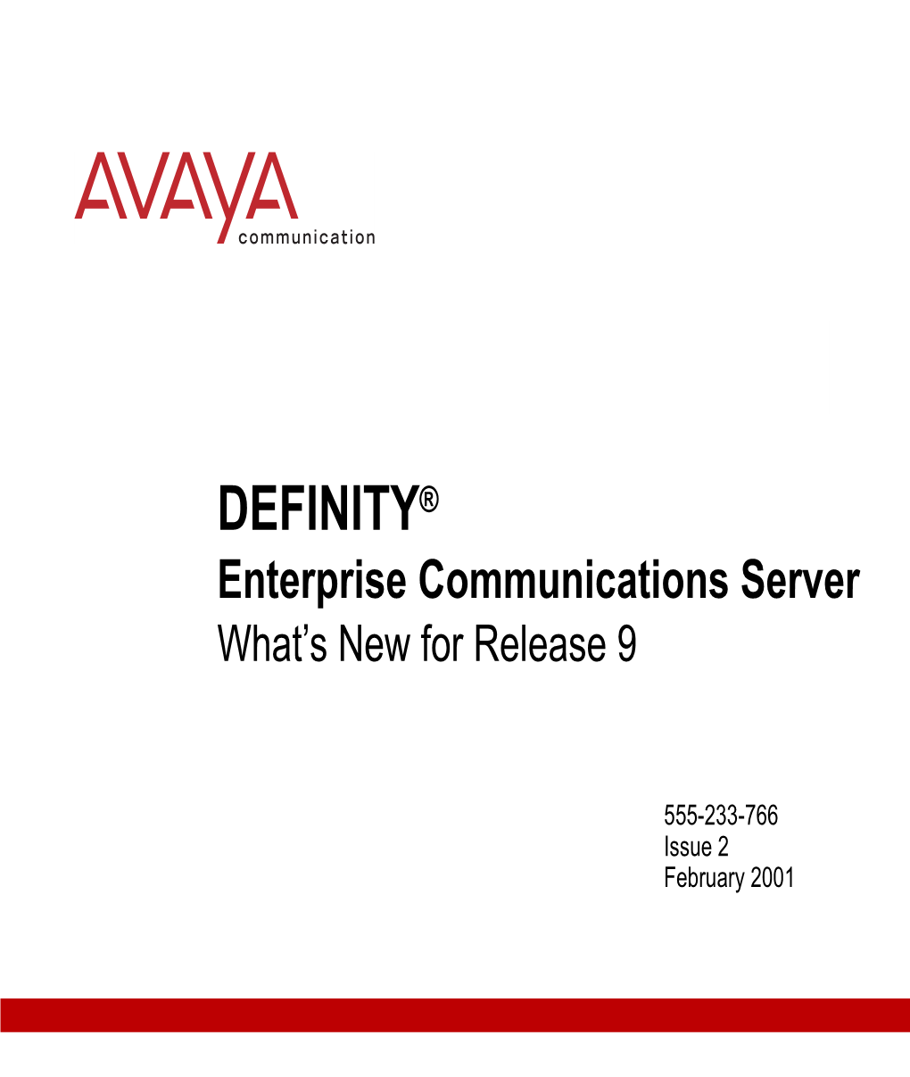 Avaya Definity ECS Whats New in R9.0.Pdf