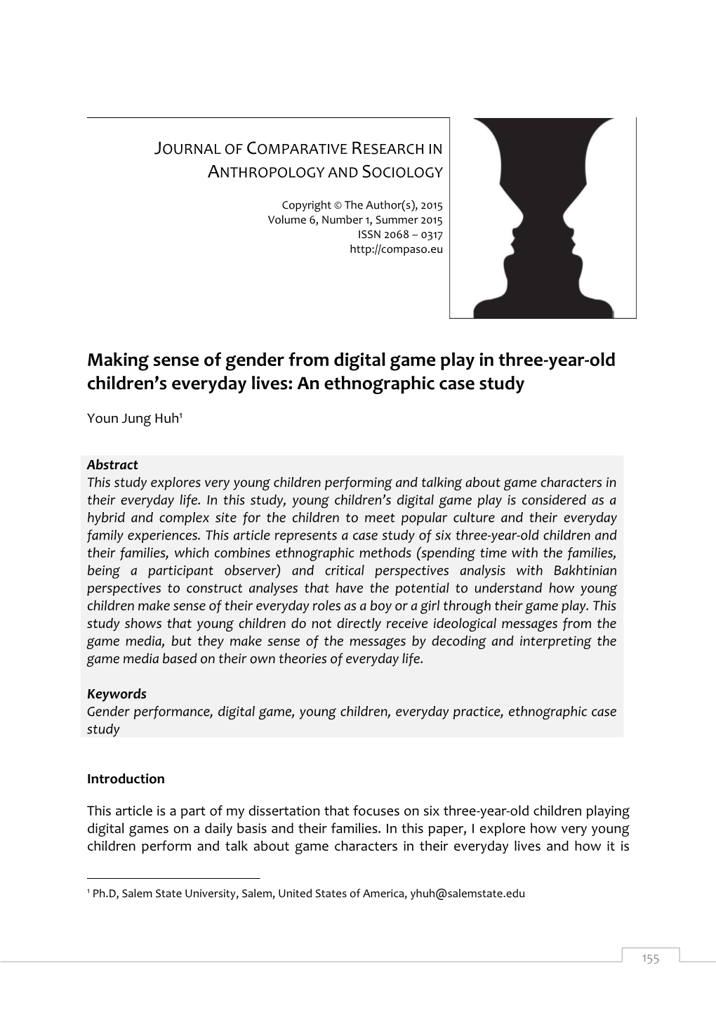 Making Sense of Gender from Digital Game Play in Three-Year-Old Children’S Everyday Lives: an Ethnographic Case Study