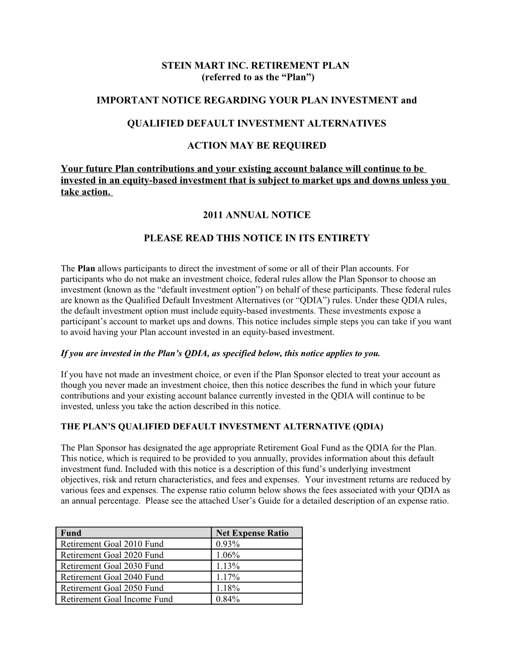 Prudential Qualified Default Investment Alternative (QDIA)