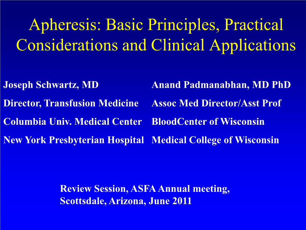Therapeutic Apheresis, J Clin Apheresis 2007, 22, 104-105