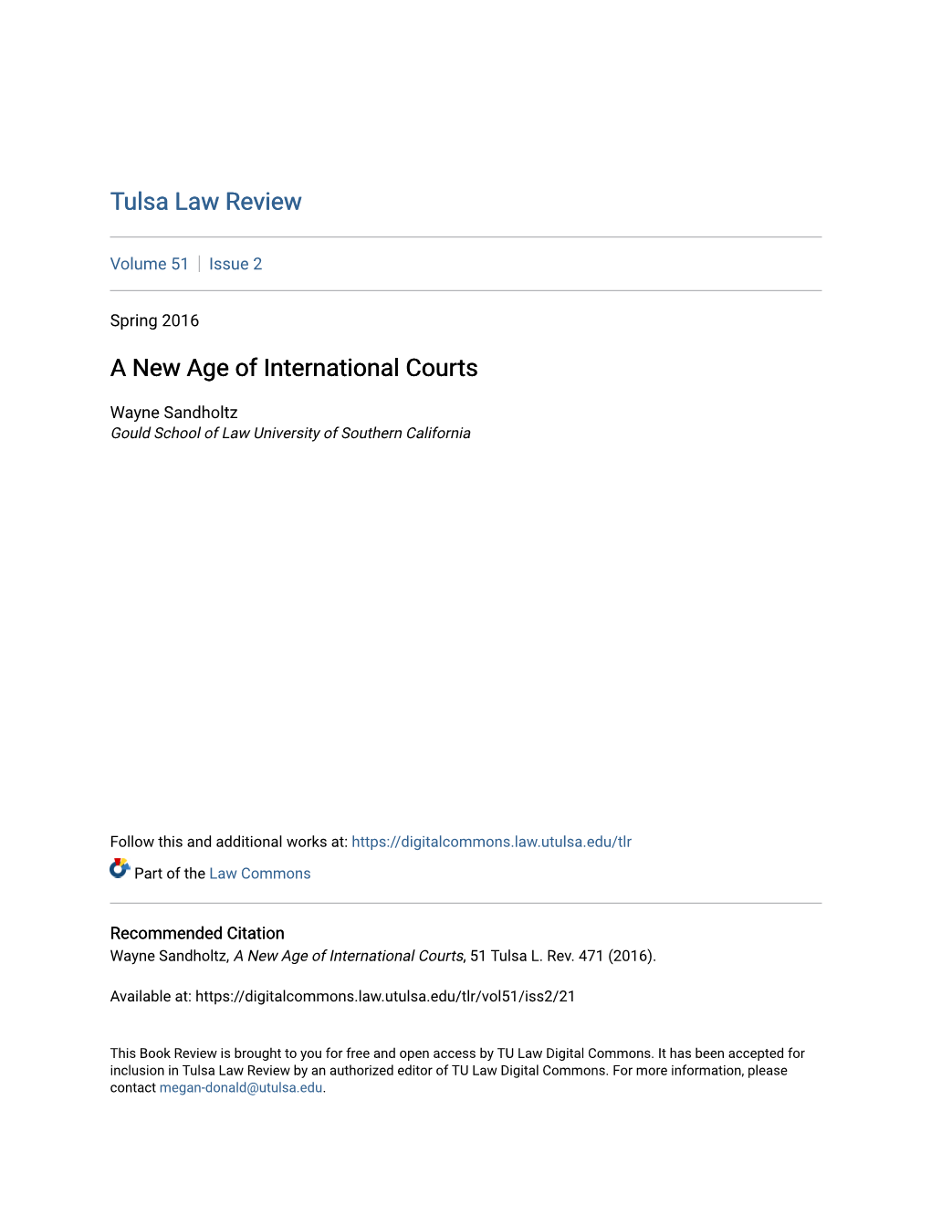 A New Age of International Courts