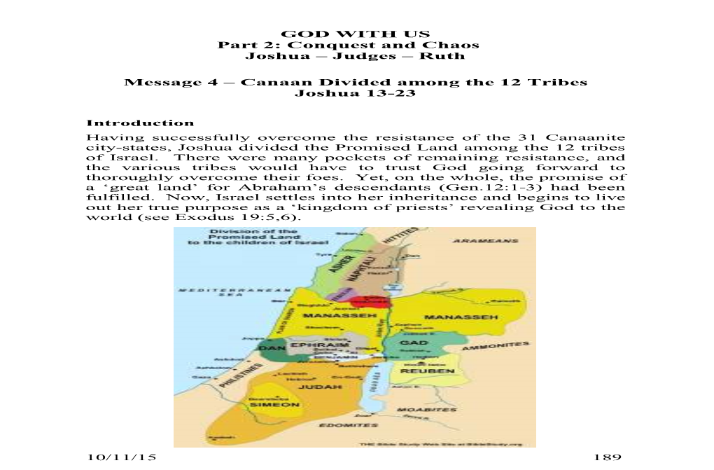 GOD with US Part 2: Conquest and Chaos Joshua