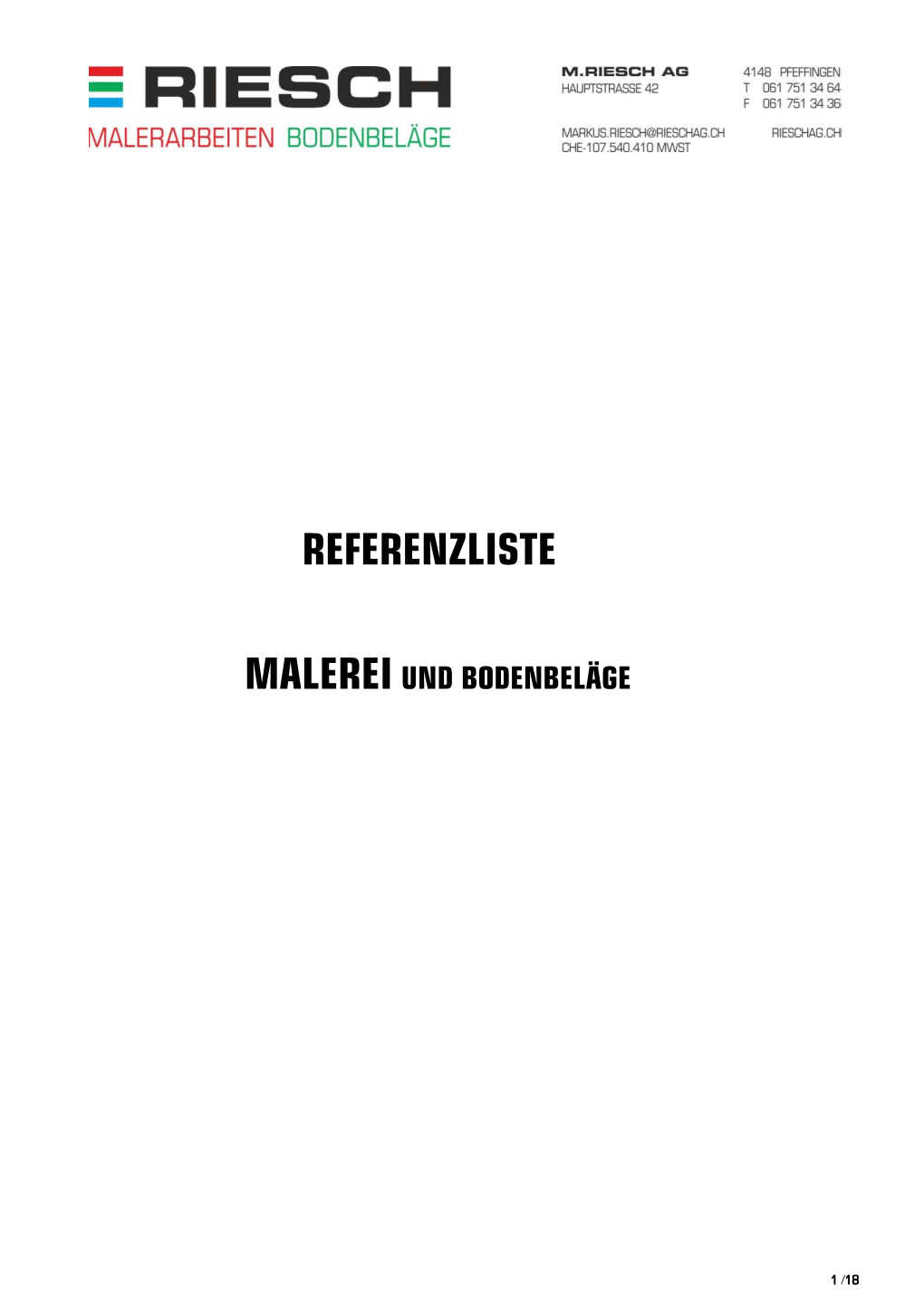 Referenzliste Malerei Und Bodenbeläge