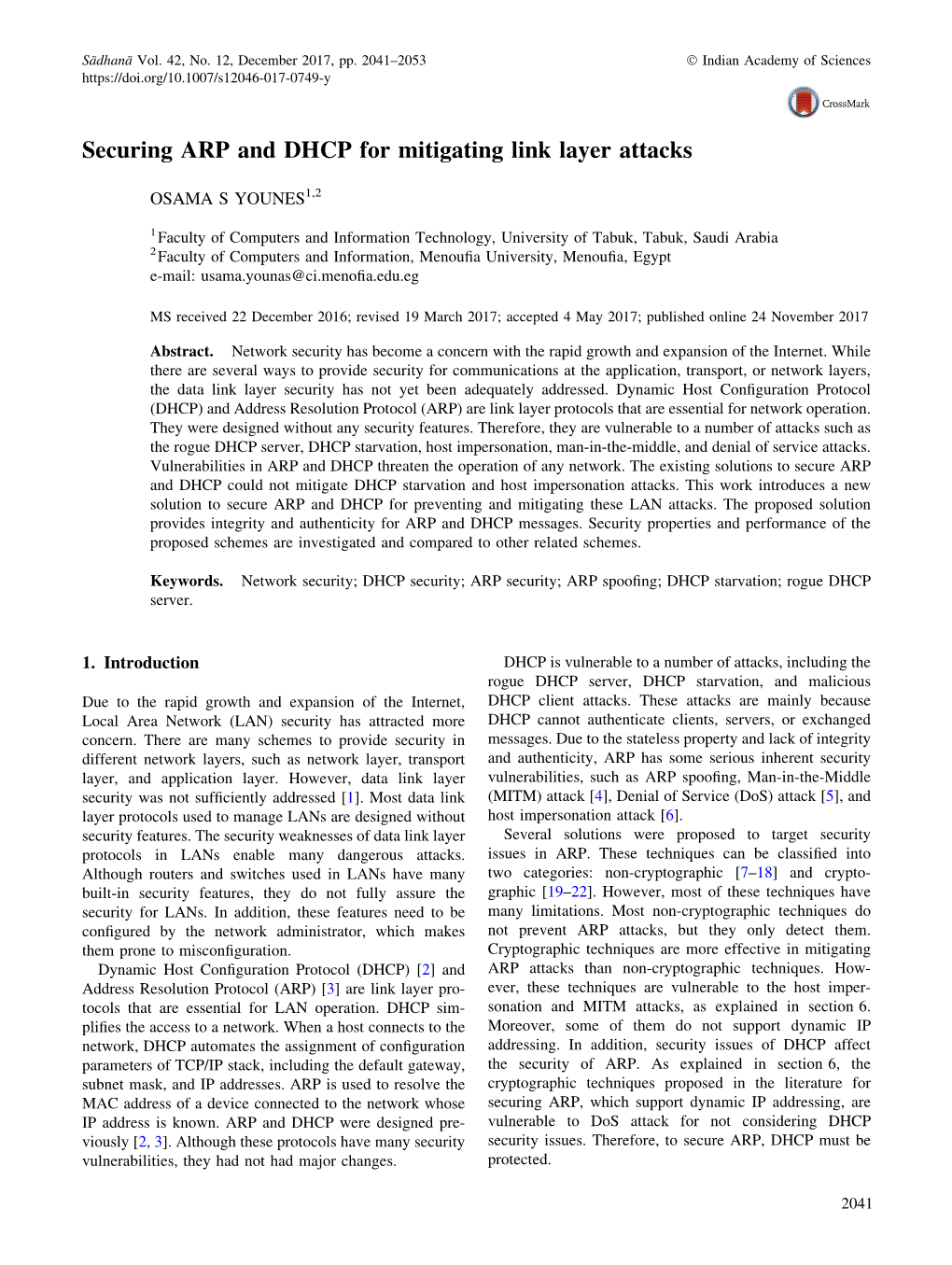 Securing ARP and DHCP for Mitigating Link Layer Attacks