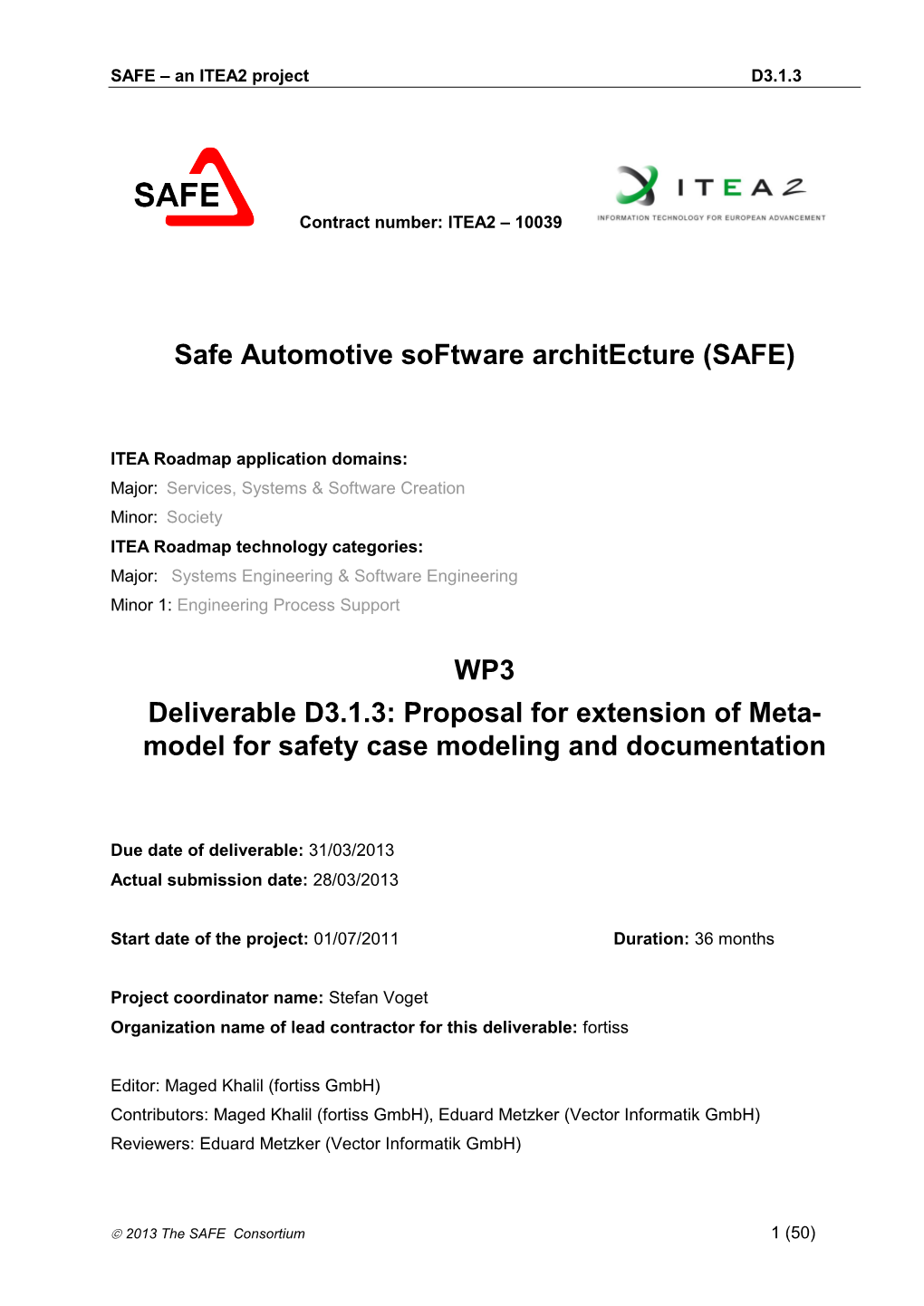 Model for Safety Case Modeling and Documentation