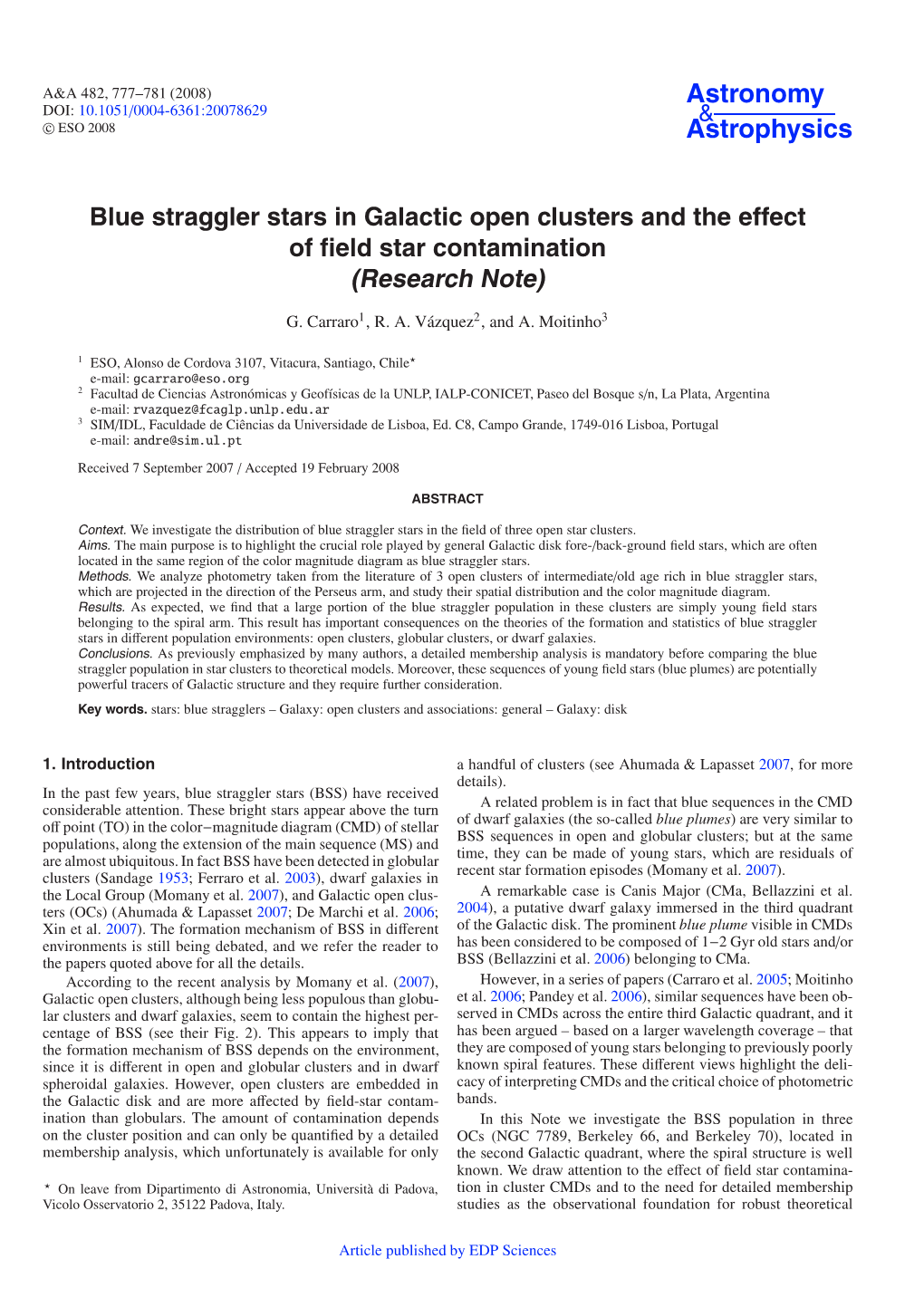 Blue Straggler Stars in Galactic Open Clusters and the Effect of Field Star Contamination