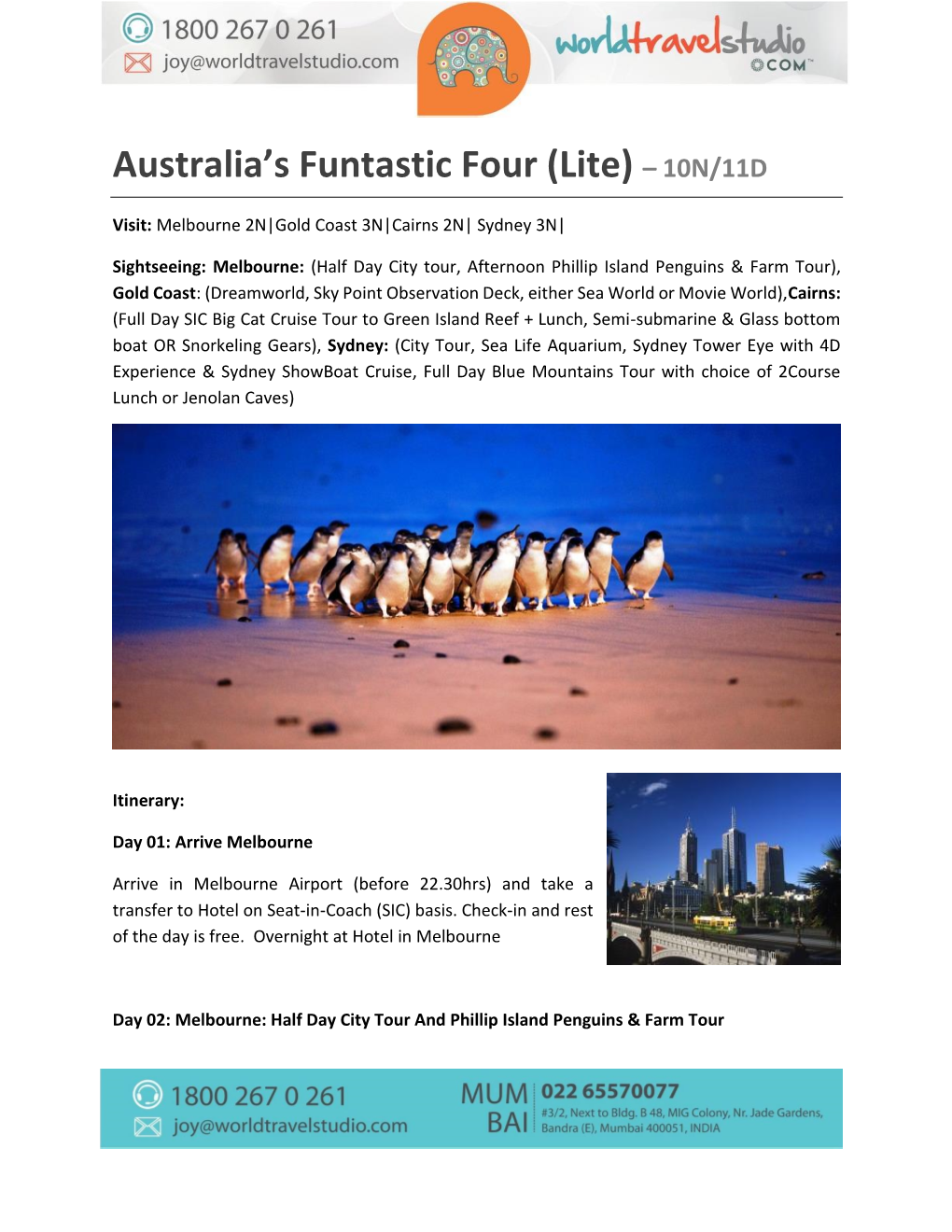 Australia's Funtastic Four (Lite) – 10N/11D