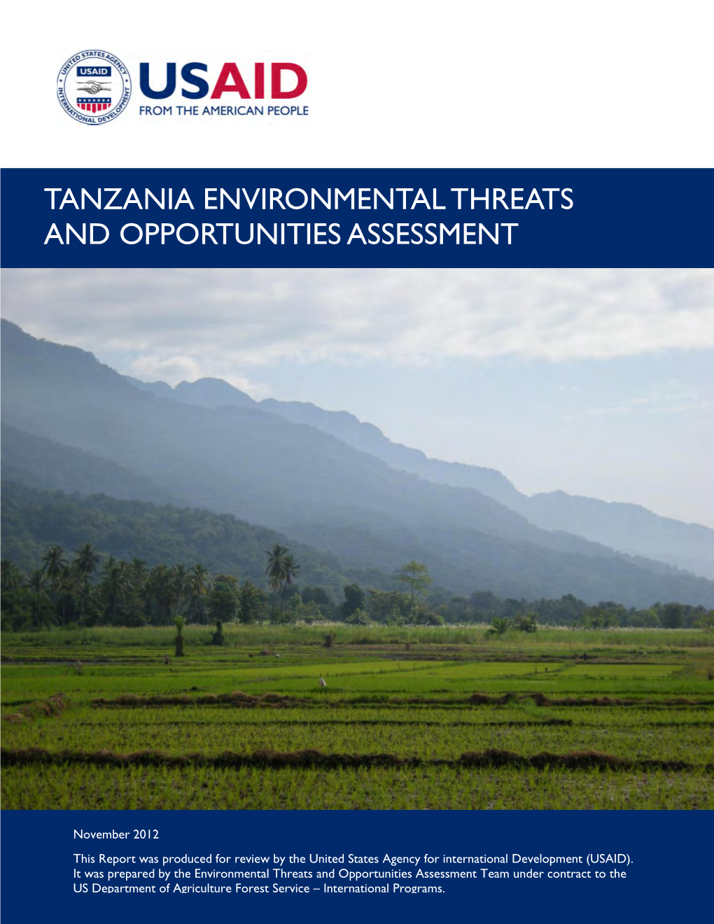 Tanzania Environmental Threats and Opportunities Assessment