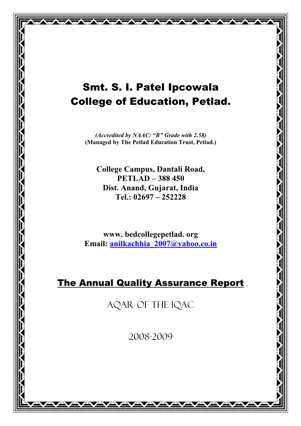 Smt. S. I. Patel Ipcowala College of Education, Petlad