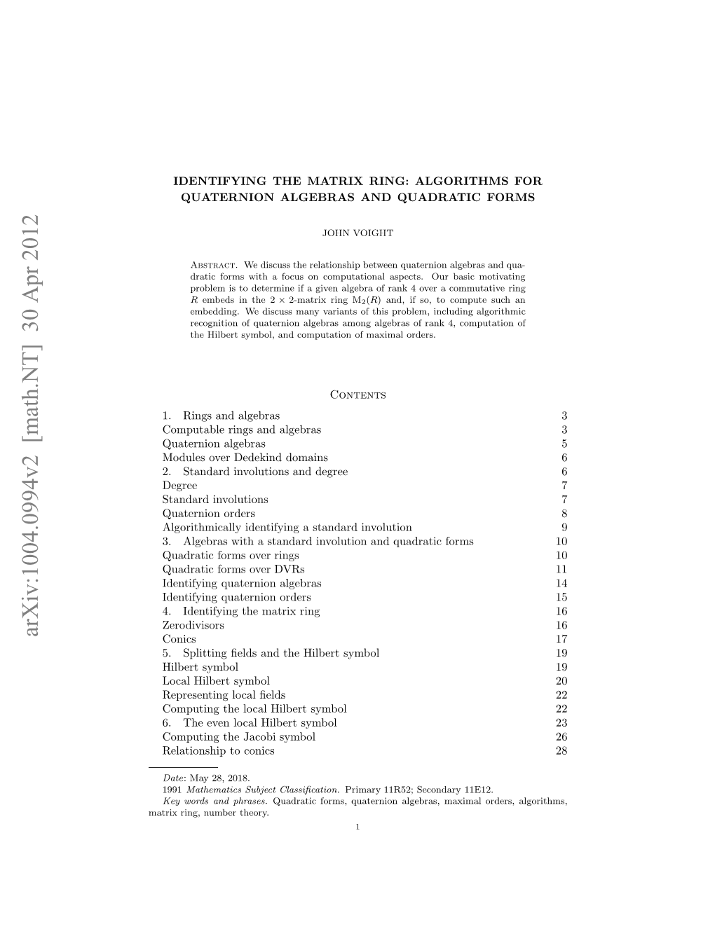 Identifying the Matrix Ring: Algorithms for Quaternion Algebras And