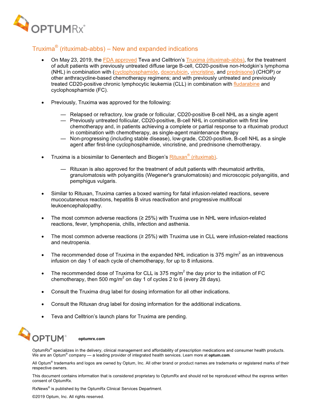 Truxima (Rituximab-Abbs) – New and Expanded Indications