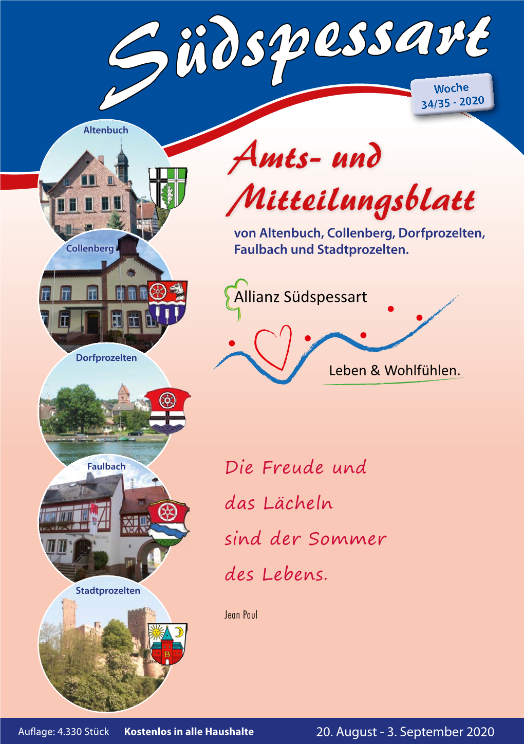 Amts- Und Mitteilungsblatt Von Altenbuch, Collenberg, Dorfprozelten, Collenberg Faulbach Und Stadtprozelten