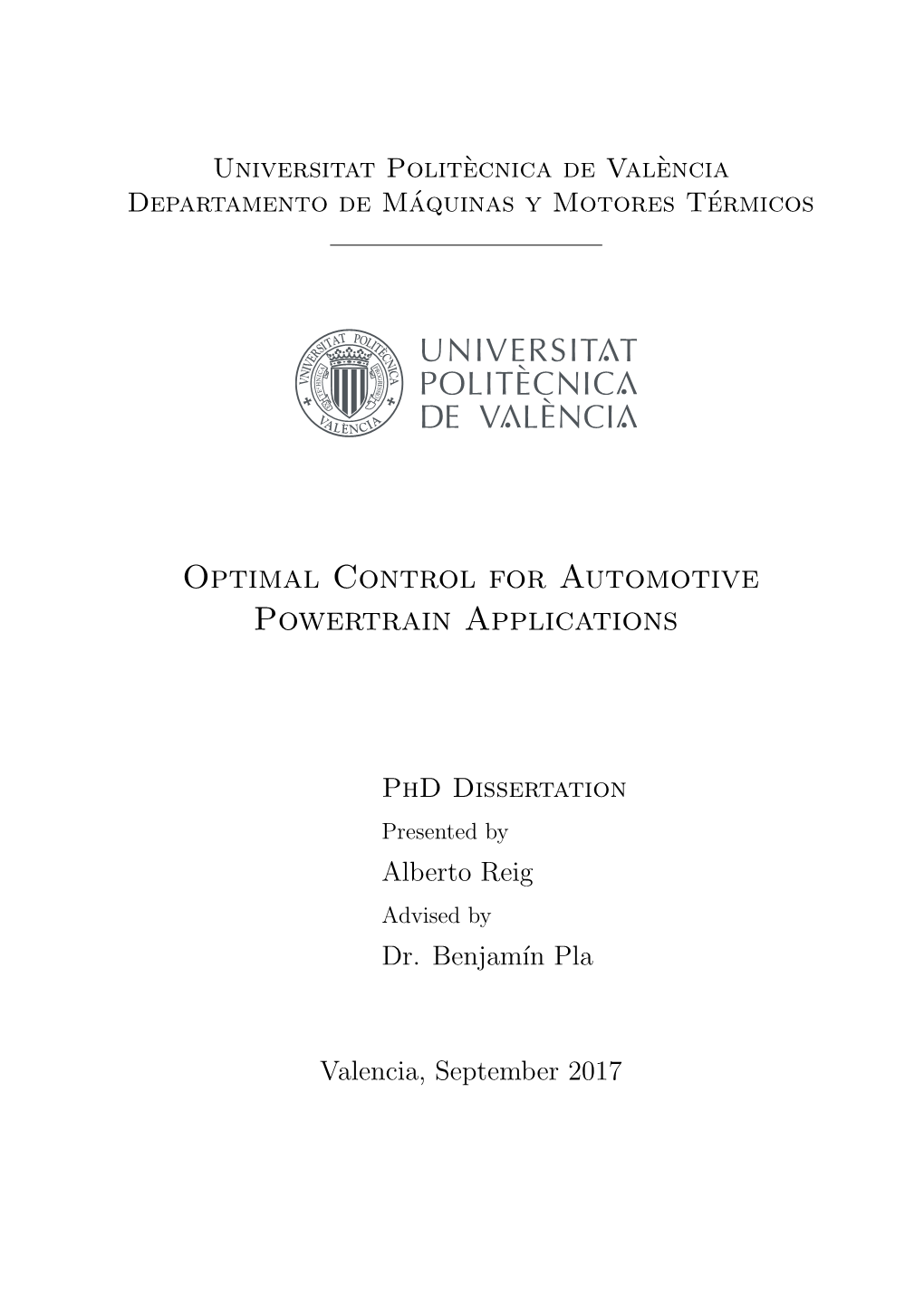 Optimal Control for Automotive Powertrain Applications