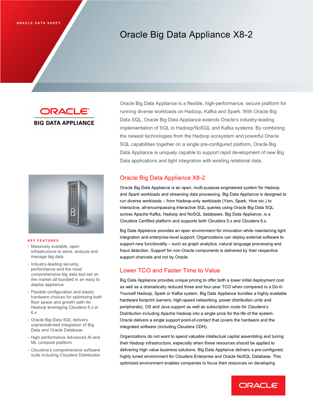 Oracle Big Data Appliance X8-2