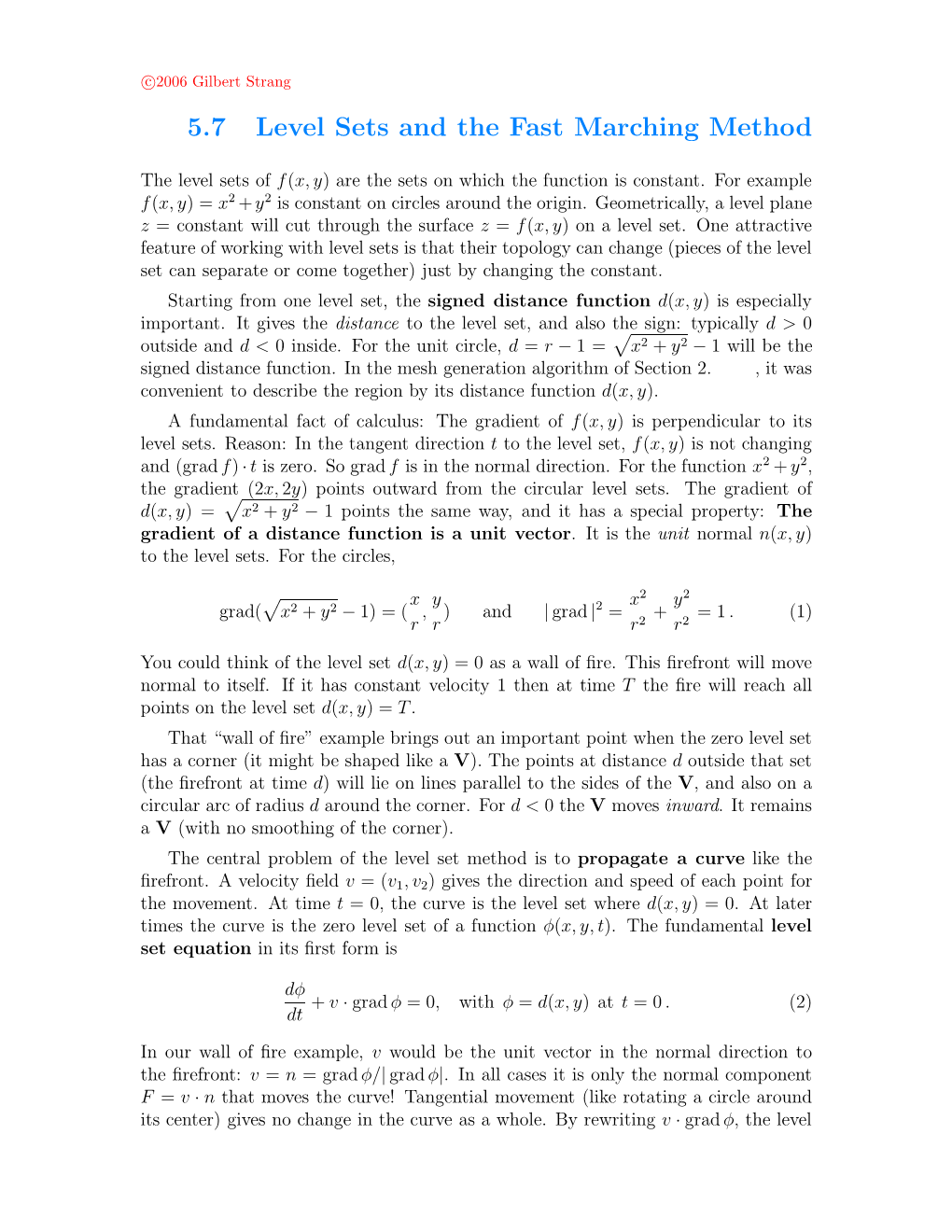 5.7 Level Sets and the Fast Marching Method