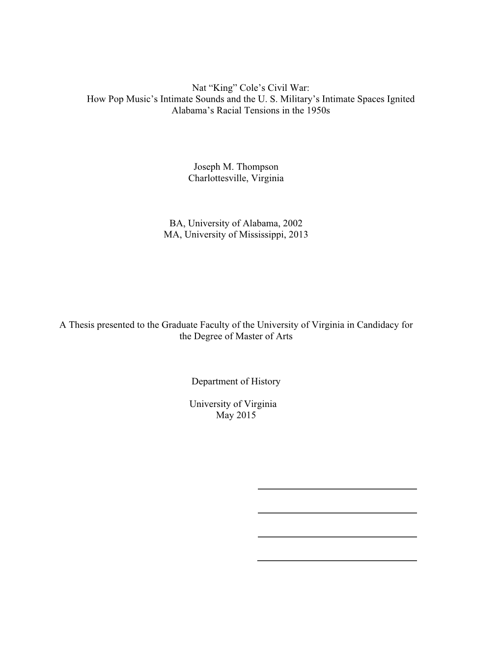 Nat “King” Cole's Civil War: How Pop Music's Intimate Sounds and The