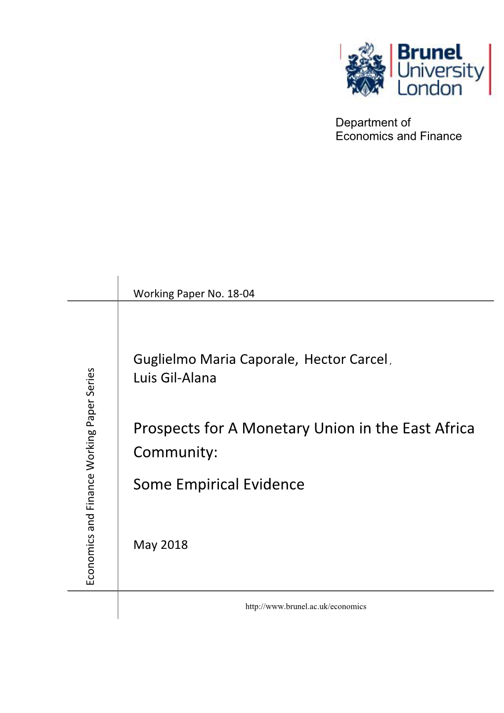 Prospects for a Monetary Union in the East Africa Community: Some Empirical Evidence