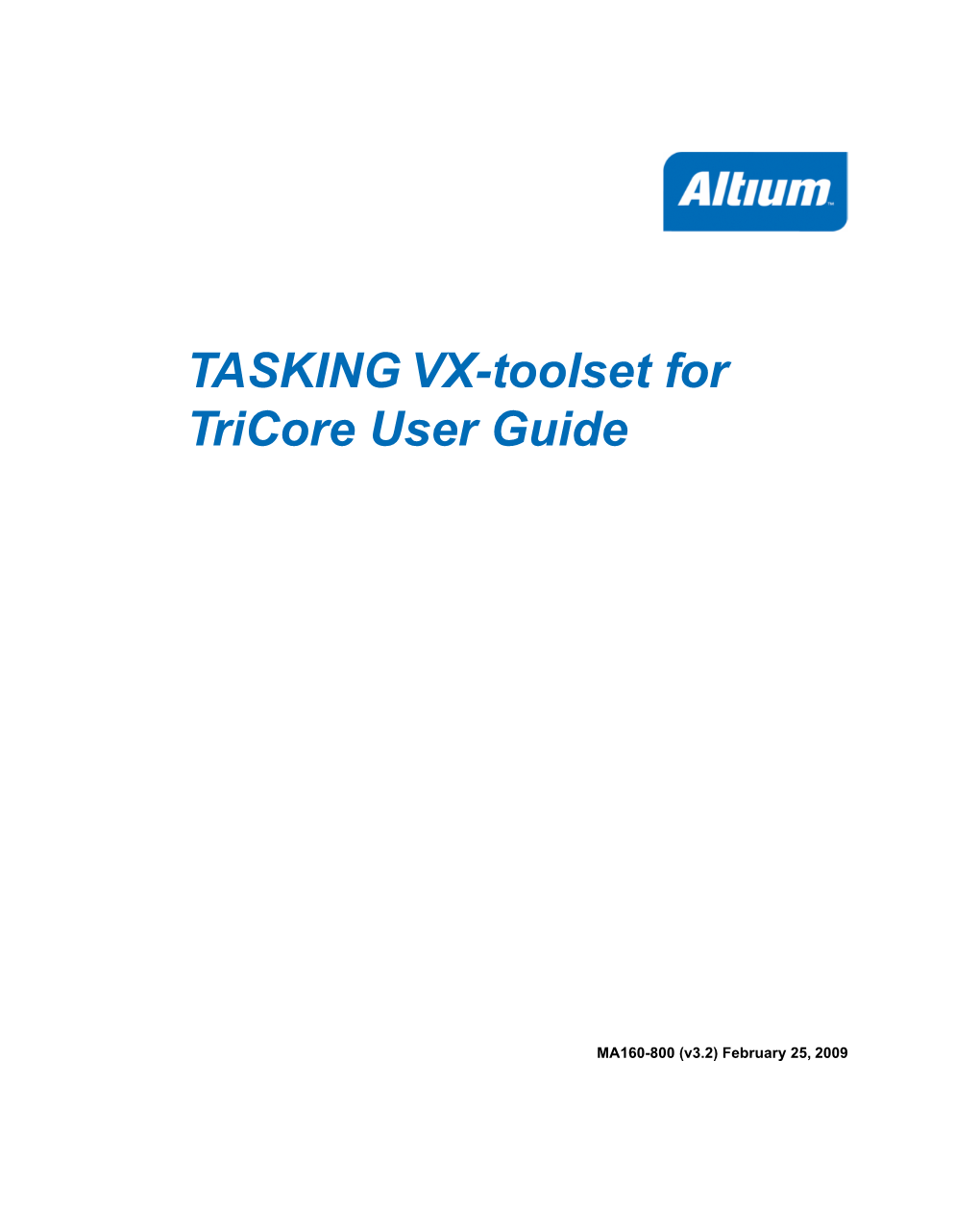 TASKING VX-Toolset for Tricore User Guide