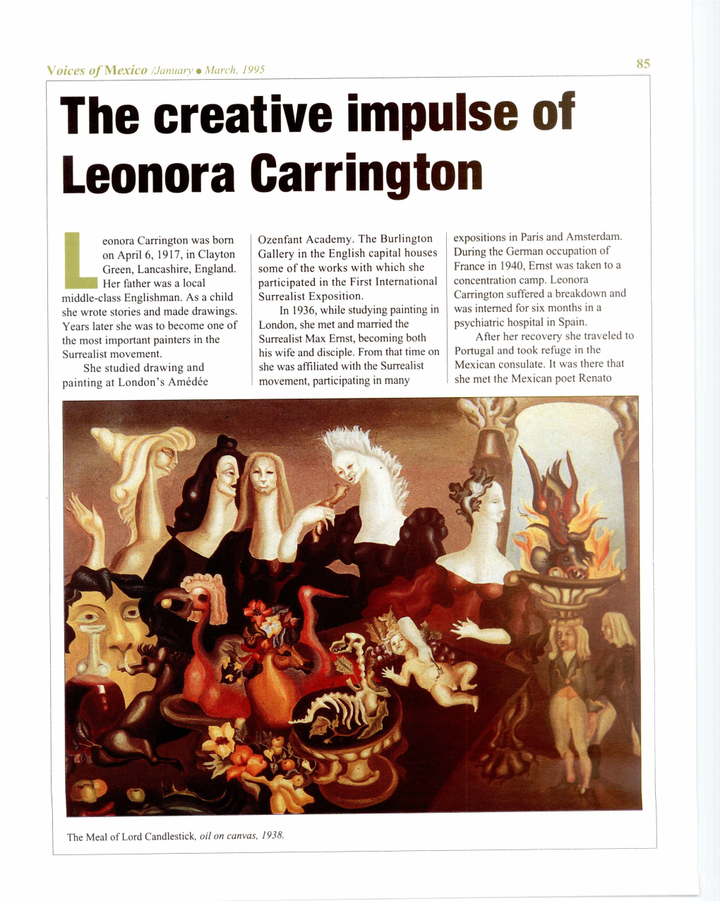 The Creativa Impulse of Leonora Carrington