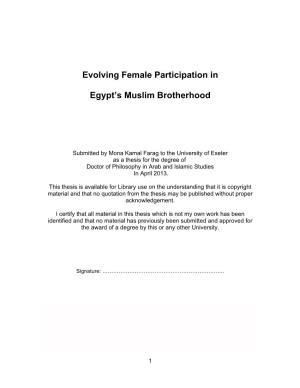 Evolving Female Participation in Egypt's Muslim Brotherhood