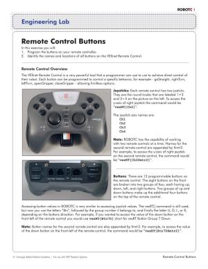 Remote Control Buttons in This Exercise You Will: 1