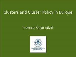 Clusters in Europe