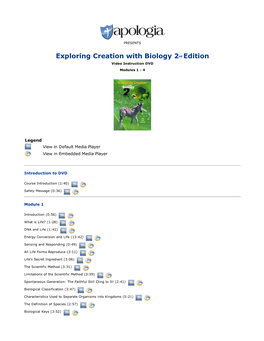 Exploring Creation with Biology 2Nd Edition Video Instruction DVD Modules 1 - 4
