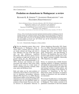 Predation on Chameleons in Madagascar: a Review