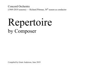 Orchestra Repertoire by Composer