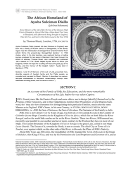 The African Homeland of Ayuba Suleiman Diallo, by Thomas Bluett