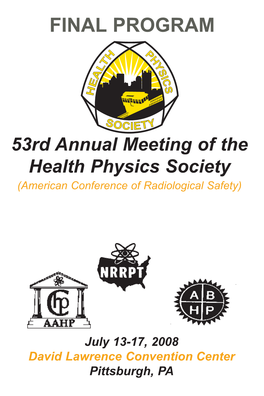 53Rd Annual Meeting Program of the Health Physics Society